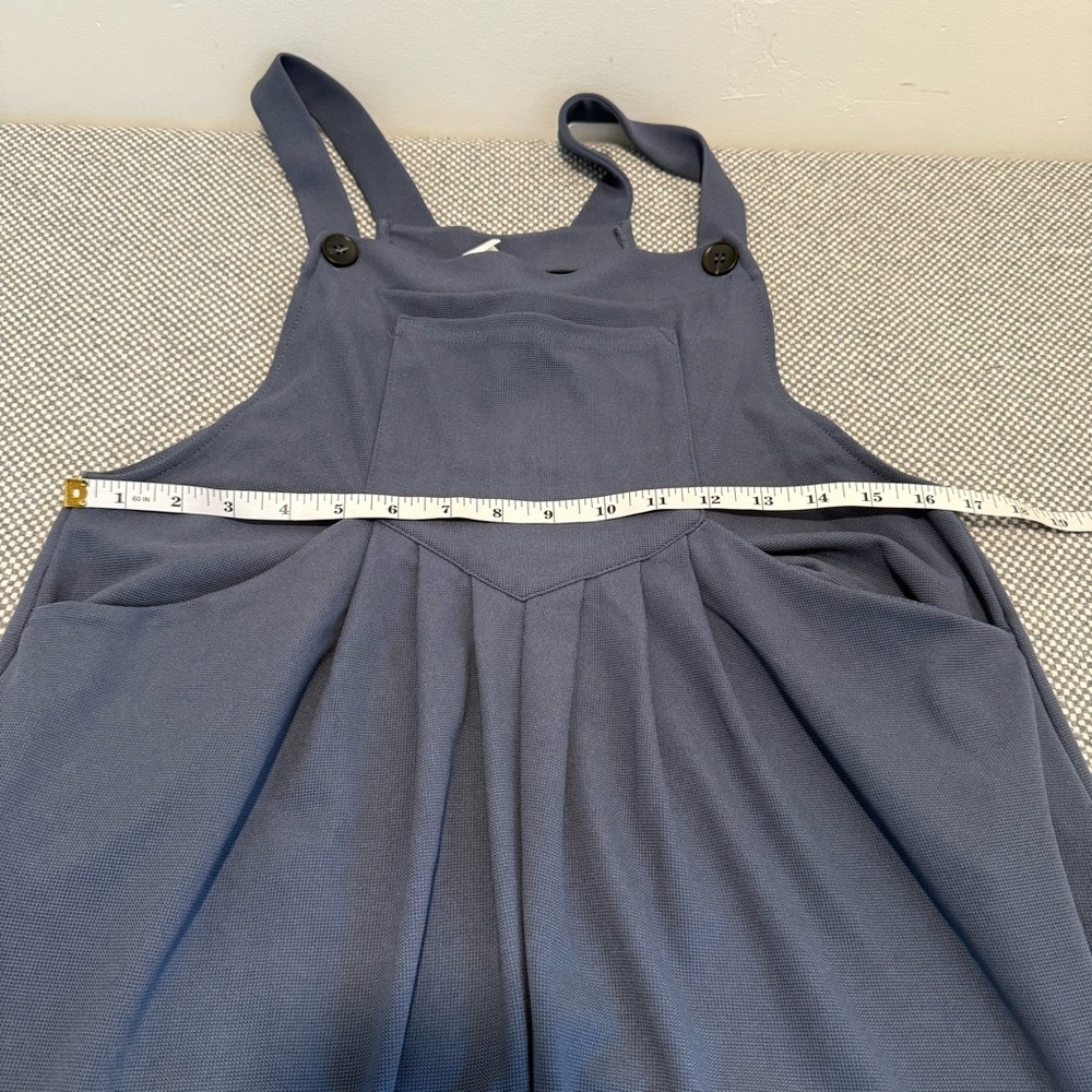 Halara Navy Wide Leg Overalls Jumpsuit Adjustable Straps Pockets Lagenlook sz S - Picture 5 of 6